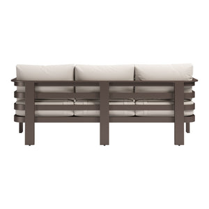 HomeRoots 81" Modern White Polypropylene Sofa - Stylish, Durable, Water-Resistant, Seats 3, Easy Maintenance 667657