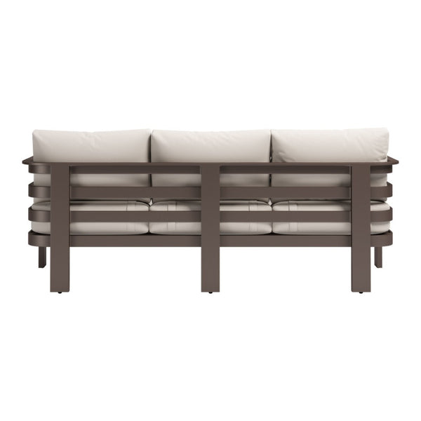 HomeRoots 81" Modern White Polypropylene Sofa - Stylish, Durable, Water-Resistant, Seats 3, Easy Maintenance 667657