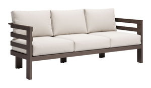 HomeRoots 81" Modern White Polypropylene Sofa - Stylish, Durable, Water-Resistant, Seats 3, Easy Maintenance 667657