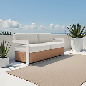 HomeRoots 73" White Polypropylene Sofa - Modern Design, Water-Resistant Upholstery, Perfect for Everyday Living 667658