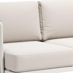 HomeRoots 74" White Polypropylene Sofa – Modern, Durable Seating for 3 with Easy Maintenance & Stylish Design 667659