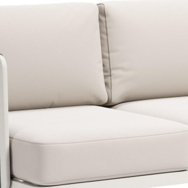 HomeRoots 74" White Polypropylene Sofa – Modern, Durable Seating for 3 with Easy Maintenance & Stylish Design 667659