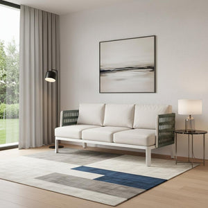 HomeRoots 74" White Polypropylene Sofa – Modern, Durable Seating for 3 with Easy Maintenance & Stylish Design 667659