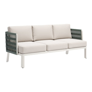 HomeRoots 74" White Polypropylene Sofa – Modern, Durable Seating for 3 with Easy Maintenance & Stylish Design 667659