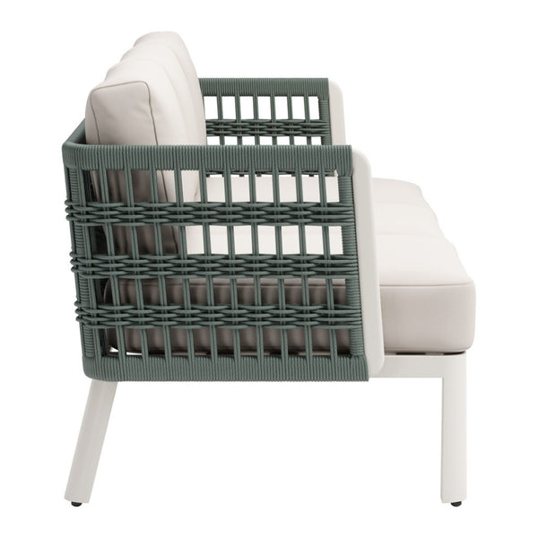 HomeRoots 74" White Polypropylene Sofa – Modern, Durable Seating for 3 with Easy Maintenance & Stylish Design 667659