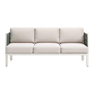 HomeRoots 74" White Polypropylene Sofa – Modern, Durable Seating for 3 with Easy Maintenance & Stylish Design 667659