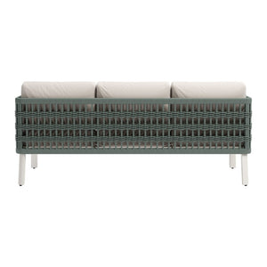 HomeRoots 74" White Polypropylene Sofa – Modern, Durable Seating for 3 with Easy Maintenance & Stylish Design 667659