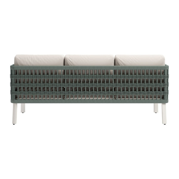HomeRoots 74" White Polypropylene Sofa – Modern, Durable Seating for 3 with Easy Maintenance & Stylish Design 667659