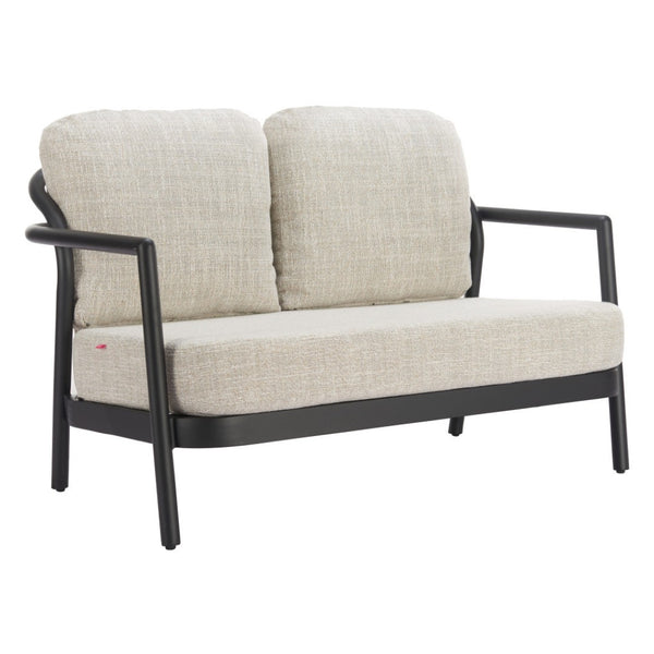 HomeRoots 50" Beige Polypropylene Sofa - Stylish Loveseat for Small Spaces, Easy-Care, Modern Design, Comfort 667660