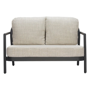 HomeRoots 50" Beige Polypropylene Sofa - Stylish Loveseat for Small Spaces, Easy-Care, Modern Design, Comfort 667660