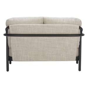 HomeRoots 50" Beige Polypropylene Sofa - Stylish Loveseat for Small Spaces, Easy-Care, Modern Design, Comfort 667660
