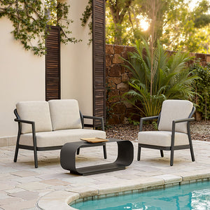 HomeRoots 50" Beige Polypropylene Sofa - Stylish Loveseat for Small Spaces, Easy-Care, Modern Design, Comfort 667660