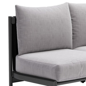 HomeRoots 78" Gray Polypropylene Sofa - Modern Armless Design, Durable Water-Resistant Upholstery for Comfort 667661