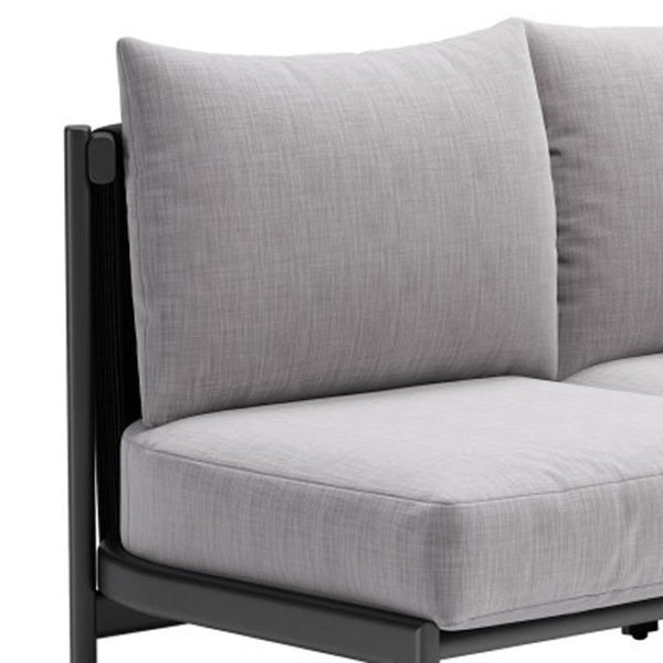 HomeRoots 78" Gray Polypropylene Sofa - Modern Armless Design, Durable Water-Resistant Upholstery for Comfort 667661