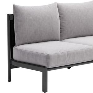 HomeRoots 78" Gray Polypropylene Sofa - Modern Armless Design, Durable Water-Resistant Upholstery for Comfort 667661