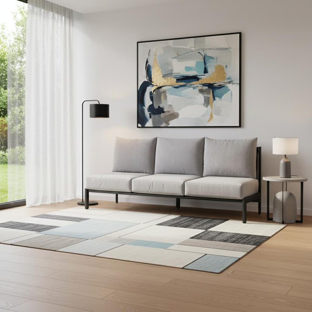 HomeRoots 78" Gray Polypropylene Sofa - Modern Armless Design, Durable Water-Resistant Upholstery for Comfort 667661