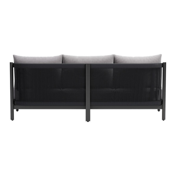 HomeRoots 78" Gray Polypropylene Sofa - Modern Armless Design, Durable Water-Resistant Upholstery for Comfort 667661
