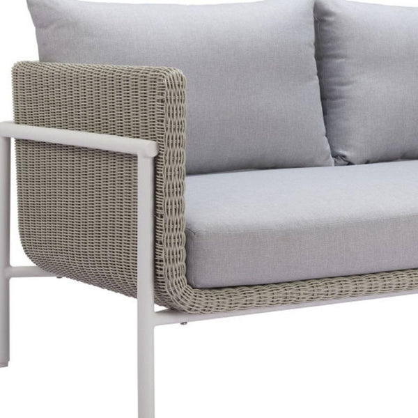 HomeRoots 59" Gray Polypropylene Sofa - Modern & Water-Resistant Design for Stylish, Compact Living Spaces 667662