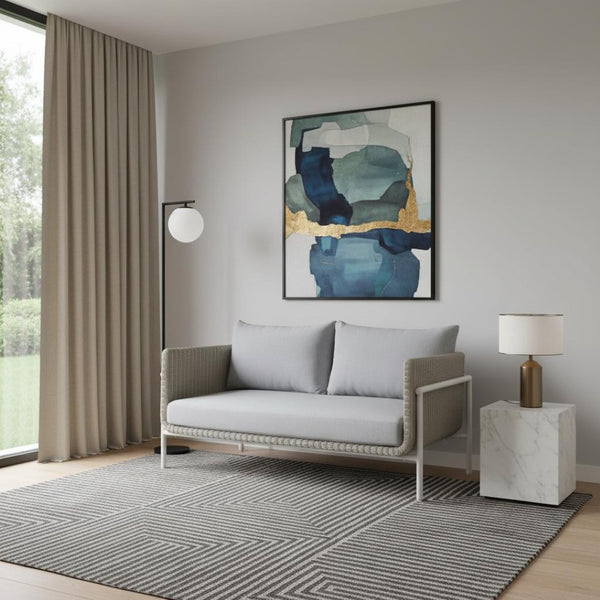 HomeRoots 59" Gray Polypropylene Sofa - Modern & Water-Resistant Design for Stylish, Compact Living Spaces 667662