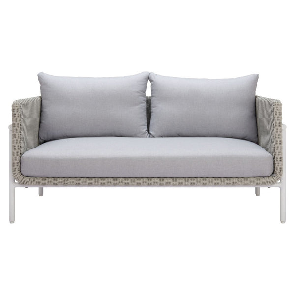 HomeRoots 59" Gray Polypropylene Sofa - Modern & Water-Resistant Design for Stylish, Compact Living Spaces 667662