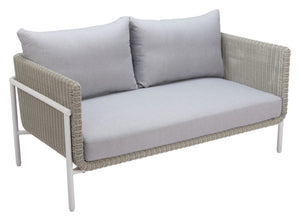HomeRoots 59" Gray Polypropylene Sofa - Modern & Water-Resistant Design for Stylish, Compact Living Spaces 667662