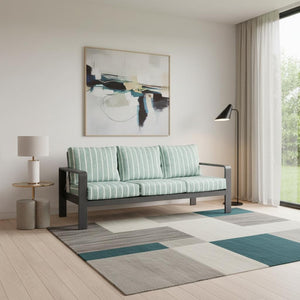 HomeRoots 83" Modern Green Polypropylene Sofa – Water-Resistant, Durable, Stylish Seating for Three Comfortably 667663