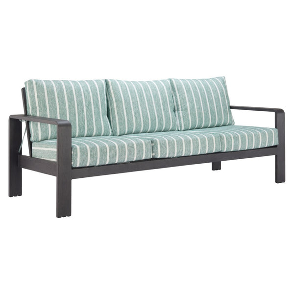 HomeRoots 83" Modern Green Polypropylene Sofa – Water-Resistant, Durable, Stylish Seating for Three Comfortably 667663