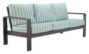 HomeRoots 83" Modern Green Polypropylene Sofa – Water-Resistant, Durable, Stylish Seating for Three Comfortably 667663