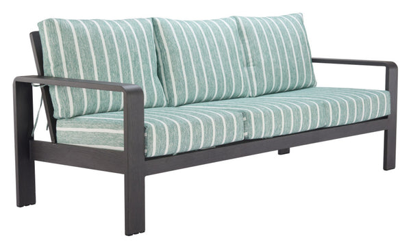 HomeRoots 83" Modern Green Polypropylene Sofa – Water-Resistant, Durable, Stylish Seating for Three Comfortably 667663