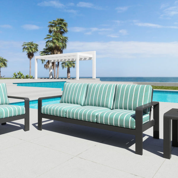 HomeRoots 83" Modern Green Polypropylene Sofa – Water-Resistant, Durable, Stylish Seating for Three Comfortably 667663