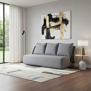HomeRoots 76" Gray Polypropylene Sofa – Modern Armless Design, Durable Upholstery, Perfect for Any Living Space 667664