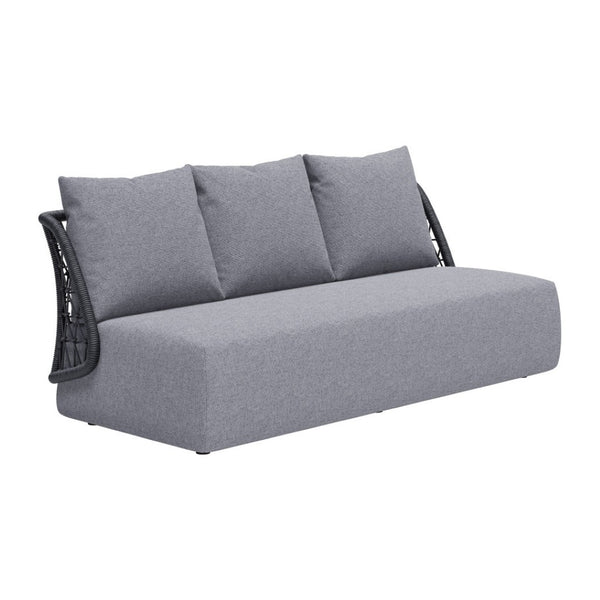 HomeRoots 76" Gray Polypropylene Sofa – Modern Armless Design, Durable Upholstery, Perfect for Any Living Space 667664