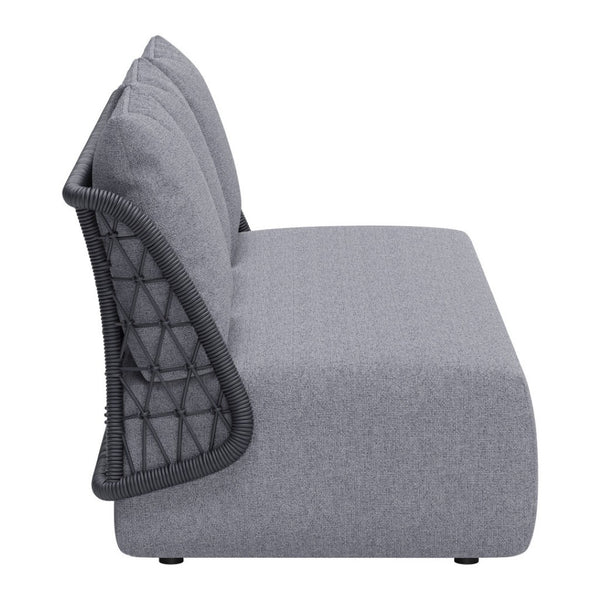 HomeRoots 76" Gray Polypropylene Sofa – Modern Armless Design, Durable Upholstery, Perfect for Any Living Space 667664
