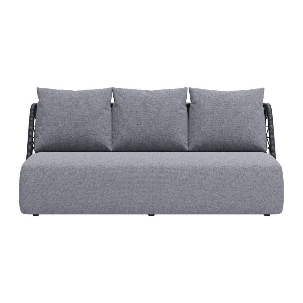 HomeRoots 76" Gray Polypropylene Sofa – Modern Armless Design, Durable Upholstery, Perfect for Any Living Space 667664