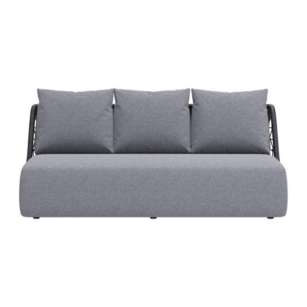 HomeRoots 76" Gray Polypropylene Sofa – Modern Armless Design, Durable Upholstery, Perfect for Any Living Space 667664
