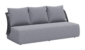 HomeRoots 76" Gray Polypropylene Sofa – Modern Armless Design, Durable Upholstery, Perfect for Any Living Space 667664