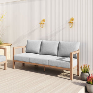 HomeRoots 79" Gray Polypropylene Sofa - Modern, Water-Resistant Comfort for Stylish Living Rooms & Lounges 667665