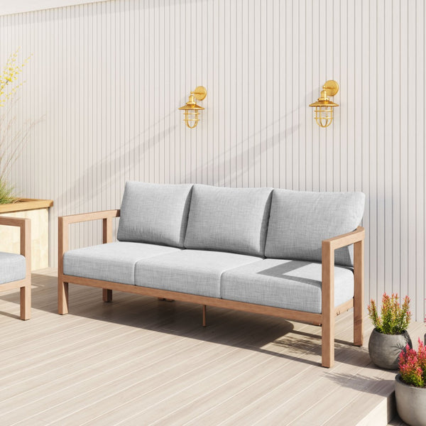 HomeRoots 79" Gray Polypropylene Sofa - Modern, Water-Resistant Comfort for Stylish Living Rooms & Lounges 667665