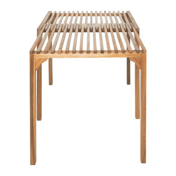 HomeRoots 60" Natural Solid Wood Extendable Table – Versatile Acacia Dining for Indoor & Outdoor Gatherings 667667