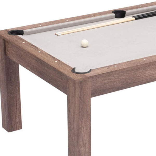 HomeRoots 85" Brown Convertible Game Table & Dining Table - Multifunctional Design for Fun Gatherings! 667668