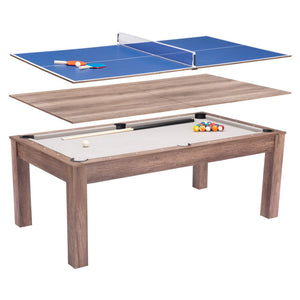 HomeRoots 85" Brown Convertible Game Table & Dining Table - Multifunctional Design for Fun Gatherings! 667668