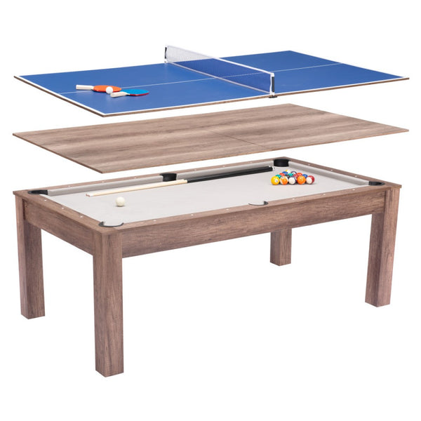 HomeRoots 85" Brown Convertible Game Table & Dining Table - Multifunctional Design for Fun Gatherings! 667668