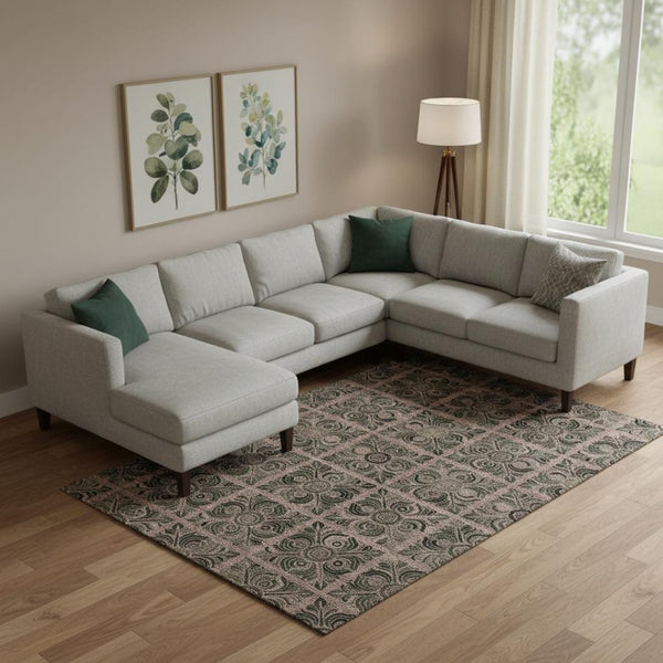 HomeRoots 8' X 10' Stylish Rust and Charcoal Medallion Area Rug – Washable, UV Protected, Stain Resistant! 667745