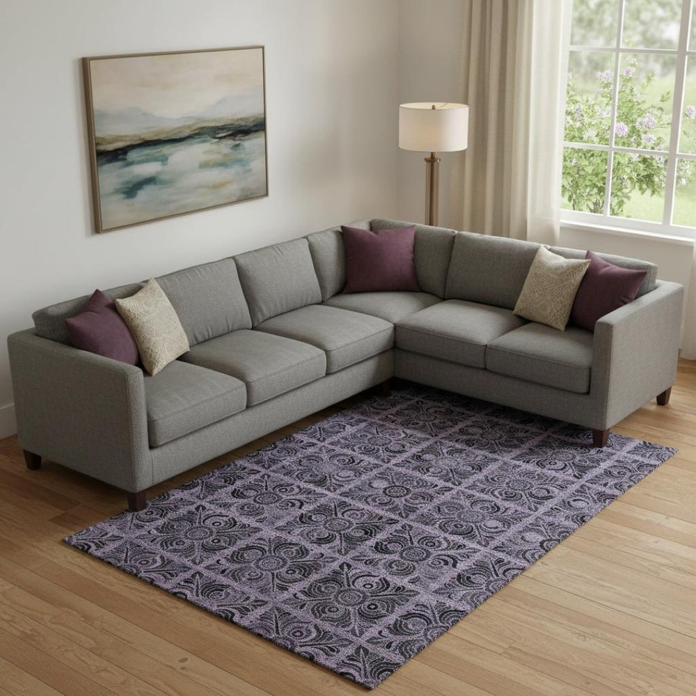 HomeRoots 9' X 12' Purple Medallion Area Rug – Durable, Washable, UV-Protected for High-Traffic Spaces & Style 667752