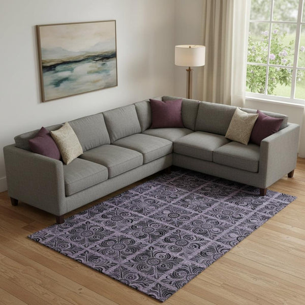 HomeRoots 9' X 12' Purple Medallion Area Rug – Durable, Washable, UV-Protected for High-Traffic Spaces & Style 667752
