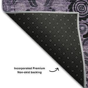 HomeRoots 10' X 14' Purple and Charcoal Medallion Area Rug - Washable, UV Protected & Perfect for Busy Homes 667753