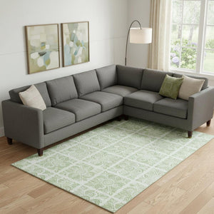 HomeRoots 10' Artichoke Green & Ivory Medallion Washable Area Rug - UV Protected, Stain Resistant, Durable Design 667759