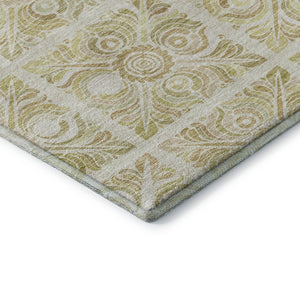 HomeRoots 8' X 10' Beige And Tan Medallion Area Rug - Durable, Stain Resistant, UV Protected for Busy Homes 667763