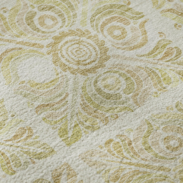 HomeRoots 8' X 10' Beige And Tan Medallion Area Rug - Durable, Stain Resistant, UV Protected for Busy Homes 667763