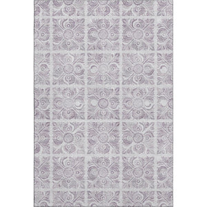 HomeRoots 10' X 14' Elegant Lavender & Ivory Medallion Washable Area Rug with UV Protection & Stain Resistance 667783